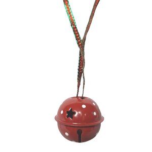 Red Jingle Bell Christmas Polka Dot Necklace Jewelry